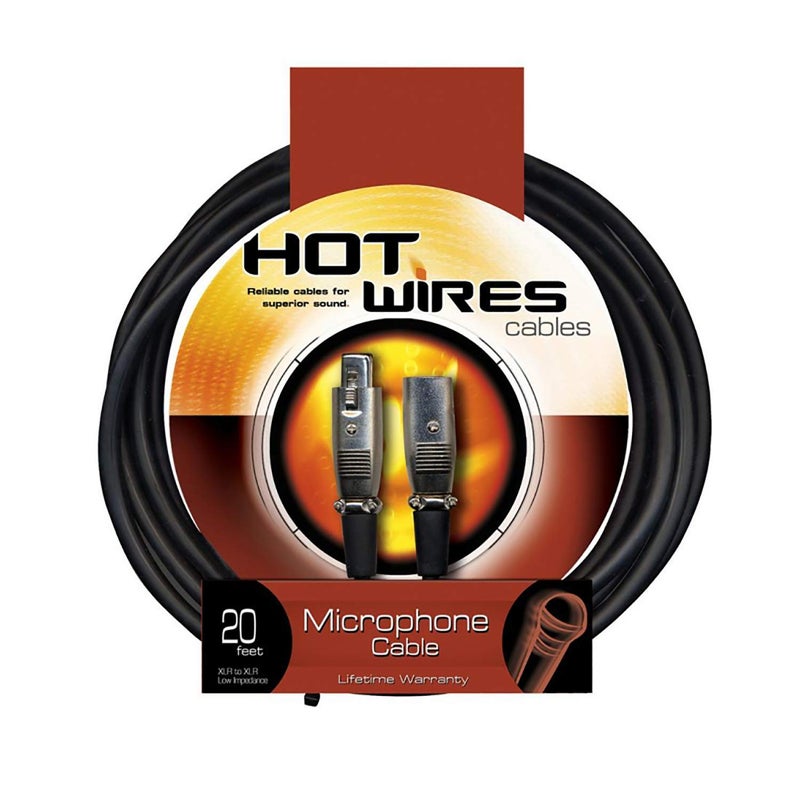 OnStage On-Stage Hot Wires Economy XLR Microphone Cable, 20 Feet - Image 1